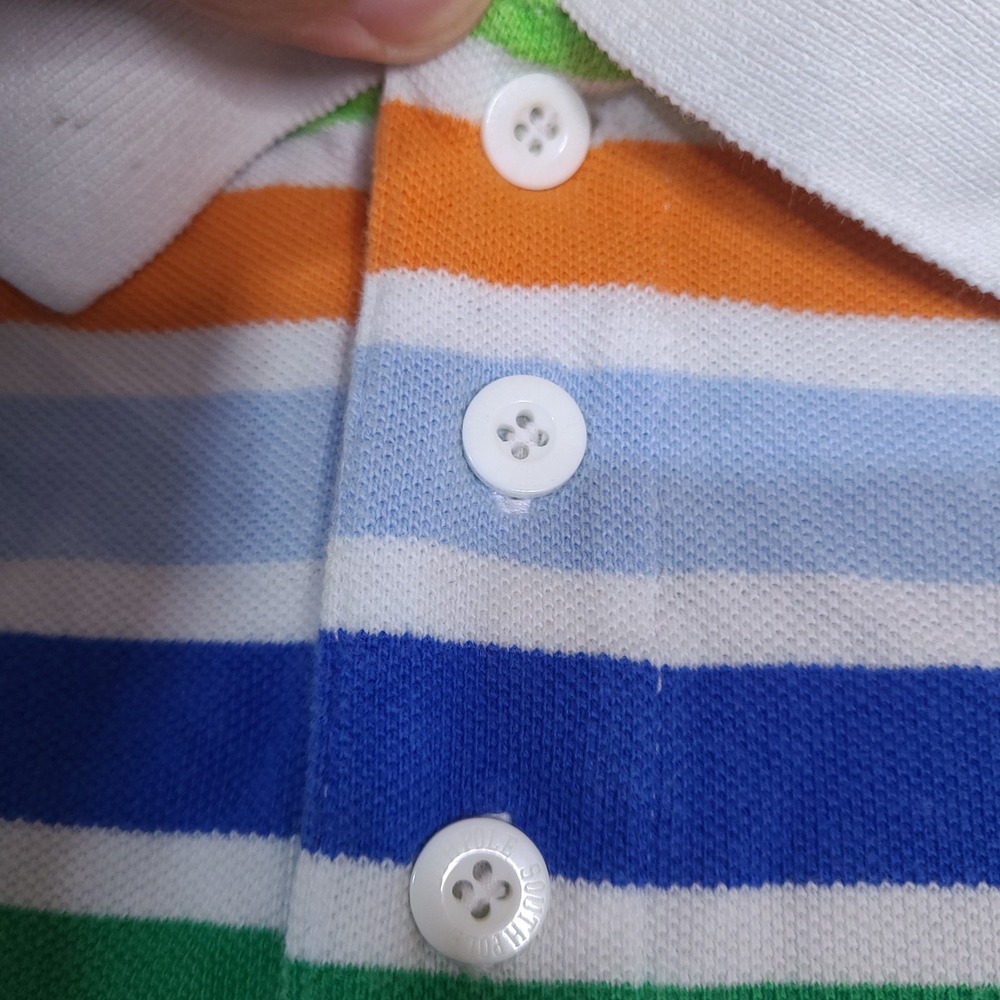Southpole Polo Shirt Mens Large Colorful Striped‎ Authentic Collection Cotton - Picture 6 of 11
